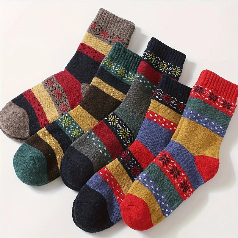 

10 Pairs of Outdoor Home Thickened Warm Socks, All-Season Mid-Calf Non-Slip Design, Moisture-Wicking Quick-Dry Wear-Resistant