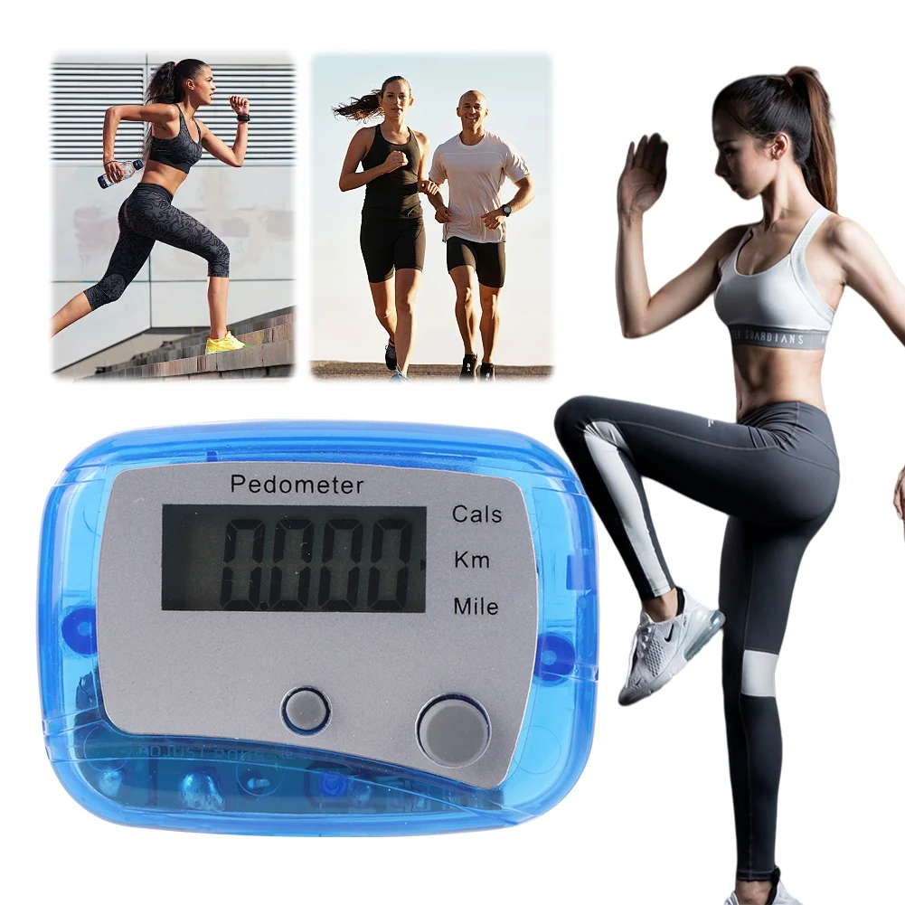Walking Pedometer Clip On Step Counter Mile Kilometer Calorie Calculation Walking Step Counter Step 0-99999 for Outdoor Sports
