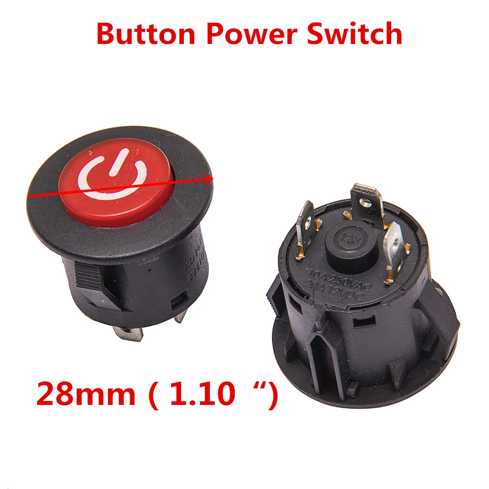 One button start switch for children\'s electric car 3-pin power switch for baby battery car