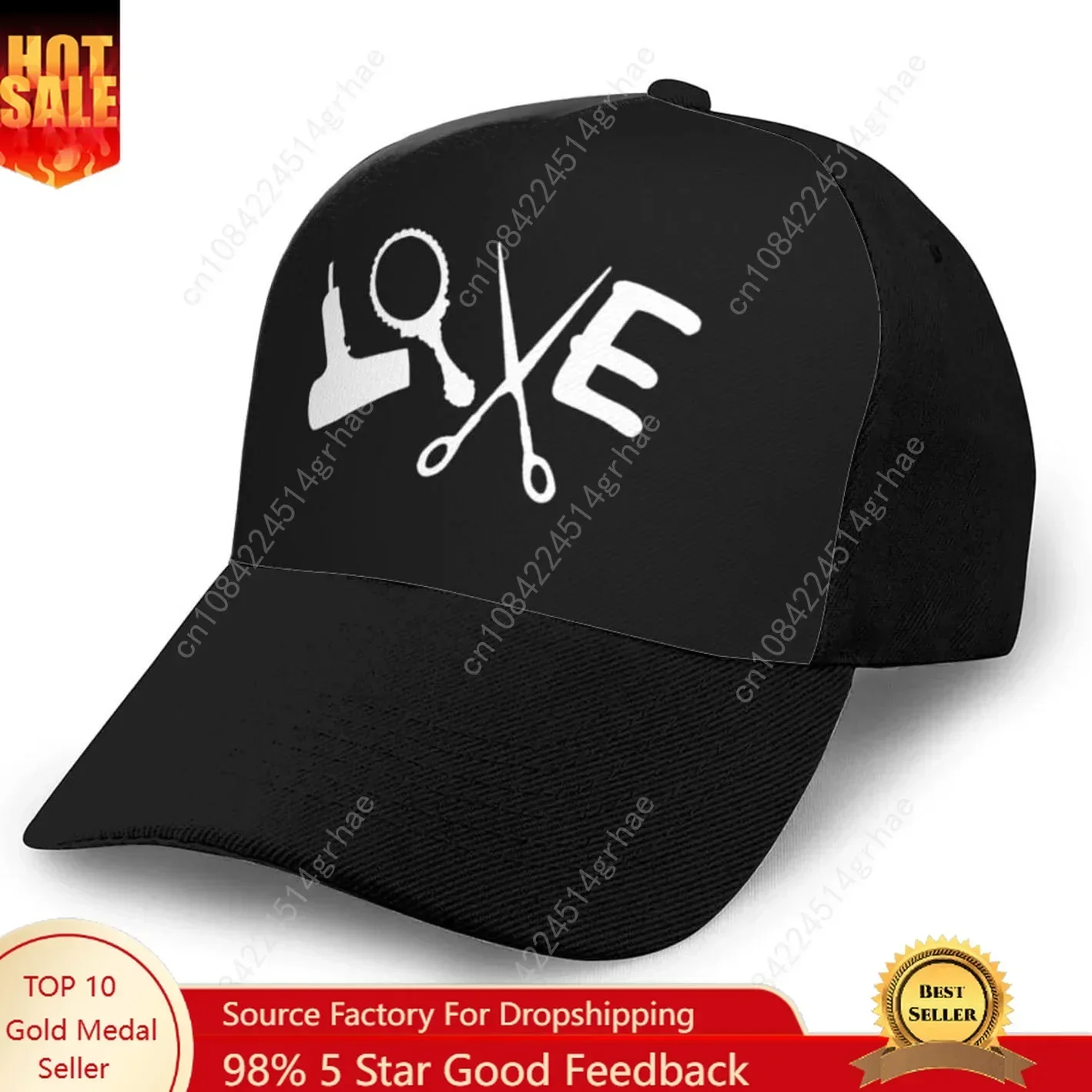 

Love Hair Stylist Bonnets Curved Brim Mesh Baseball Cap Casual Sun Hat Unisex