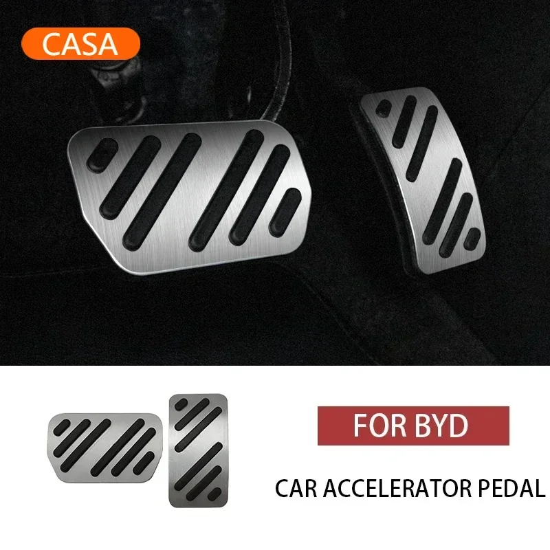 For BYD Seagull Aluminum Alloy Car Accelerator Pedal Brake Pedal Cover Pad Case Non-Slip Automotive Interior Refit Accessories