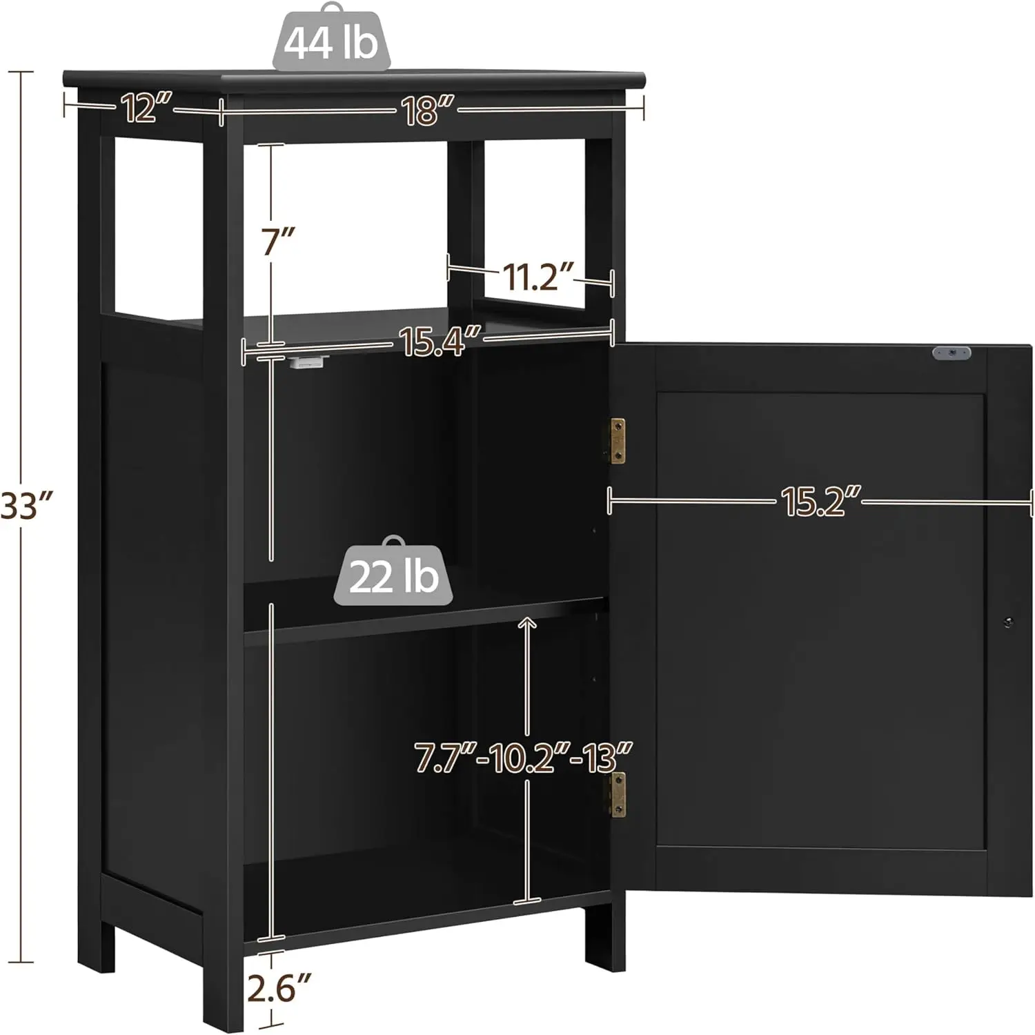 

Yaheetech 4-Tier Bathroom Floor Storage Cabinet, Bathroom Free Standing Storage Organizer With Single Door And Adjustable