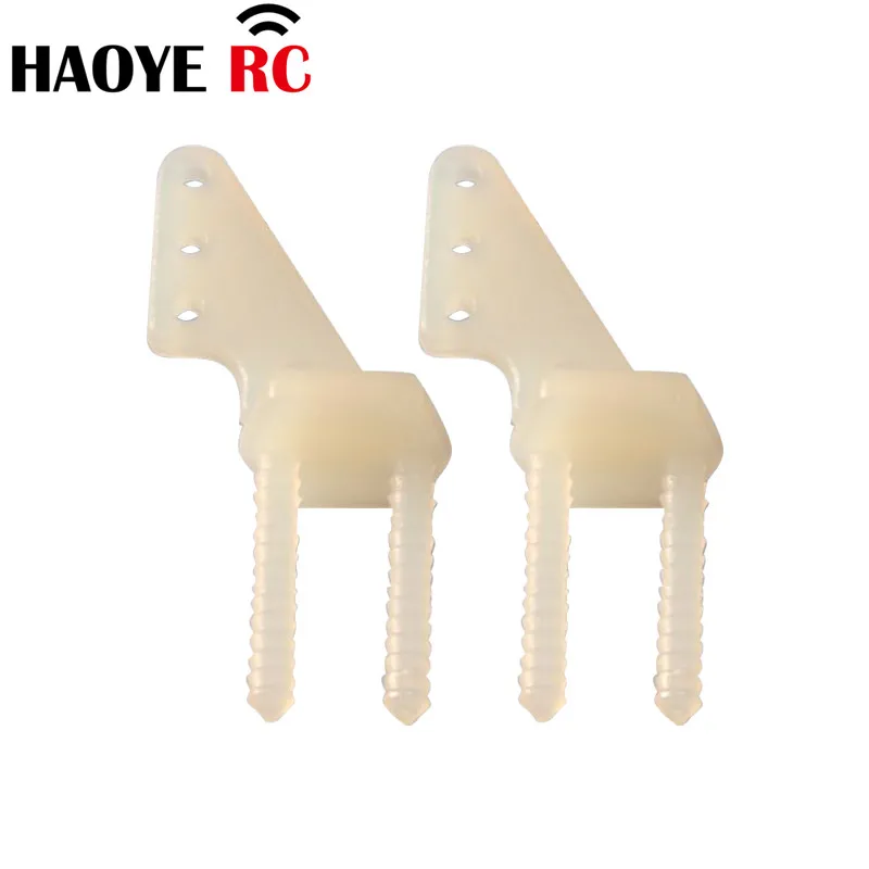 Haoye-claxon de doble aguja de nailon, 10 piezas, Color blanco, piezas de avión eléctrico RC, modelo de espuma, accesorio de repuesto