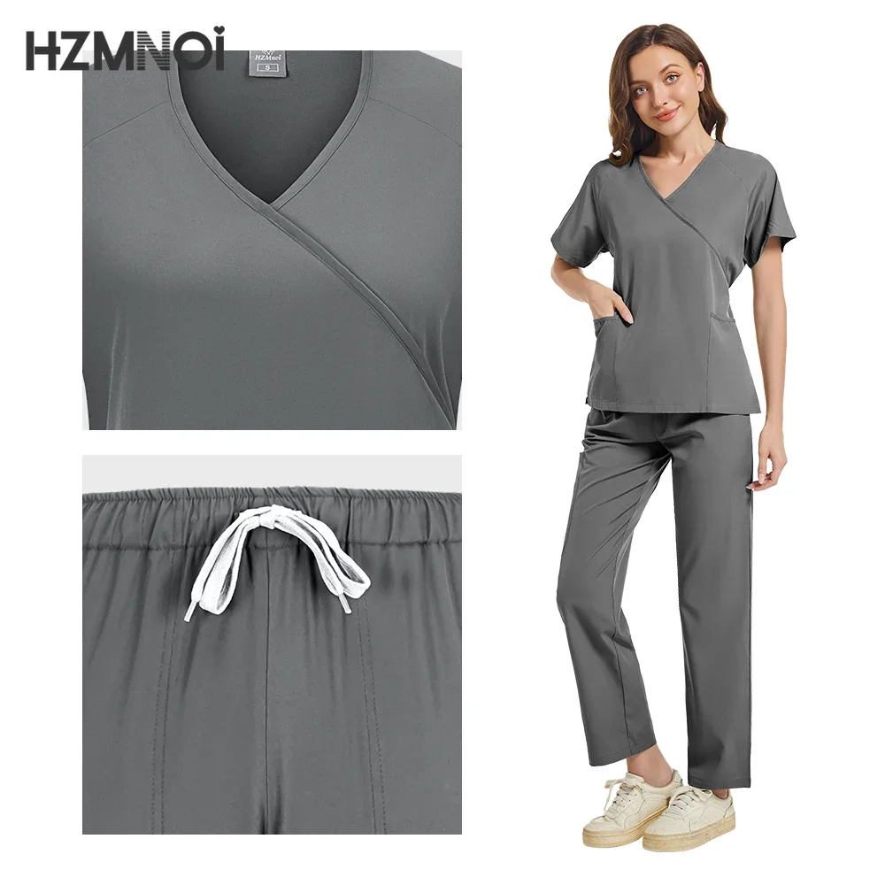 Gran oferta, bata de tela suave lavable antiarrugas para dentista y enfermera, ropa de trabajo, uniforme médico para Hospital, conjuntos de batas para correr para mujer