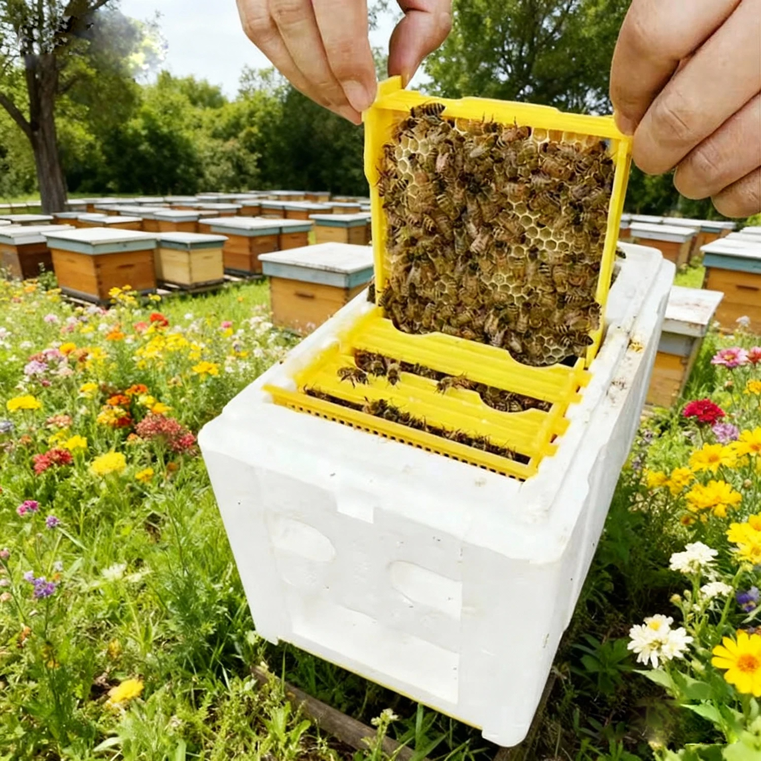 

1 комплект, пенопластовый улей высокой плотности, коробка для заполнения пчелиного короля, коробка для копирования пчел, оборудование для пчеловодства, принадлежности для пчеловодства