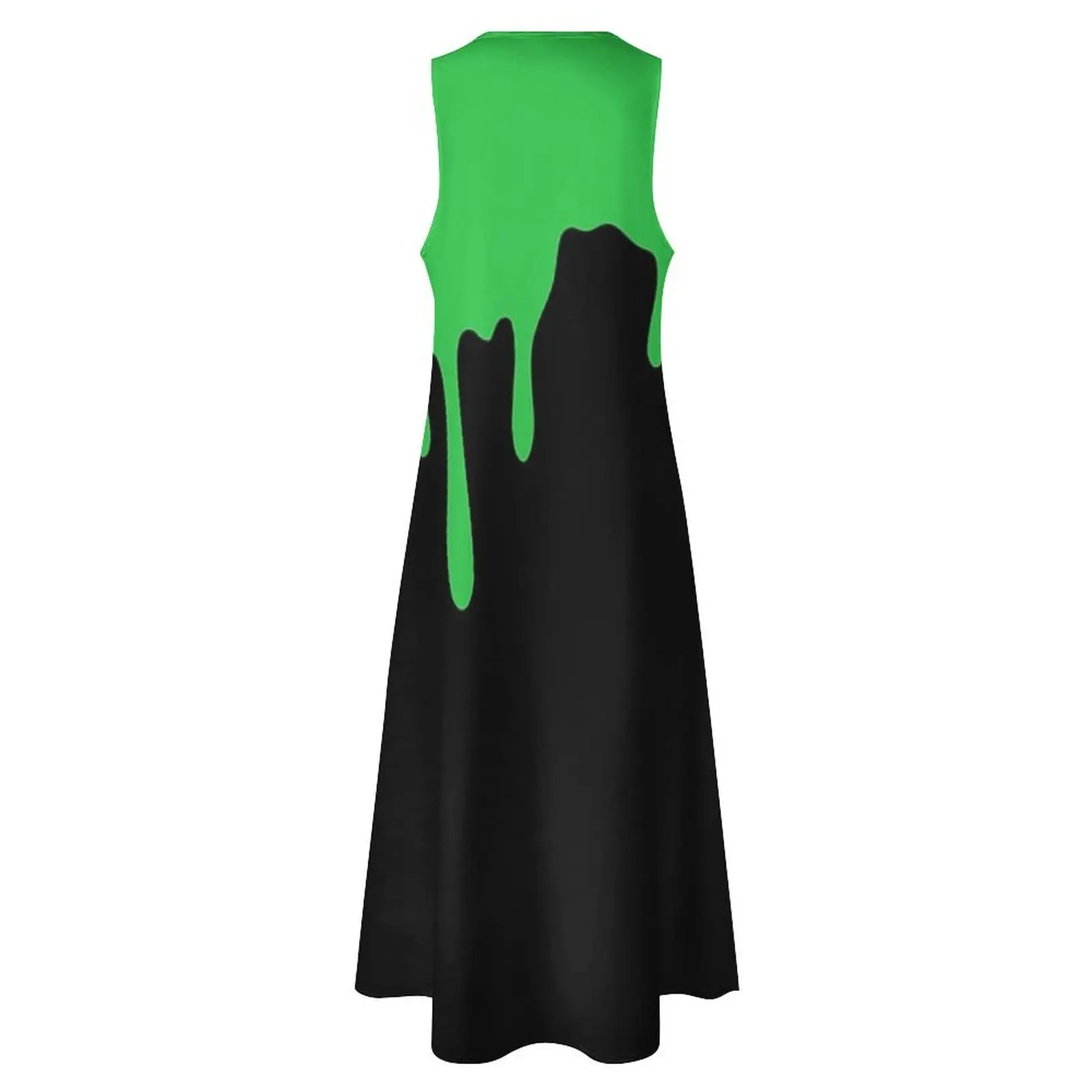Vestido largo verde Slime, ropa de mujer, vestido bonito y elegante de Corea, ropa