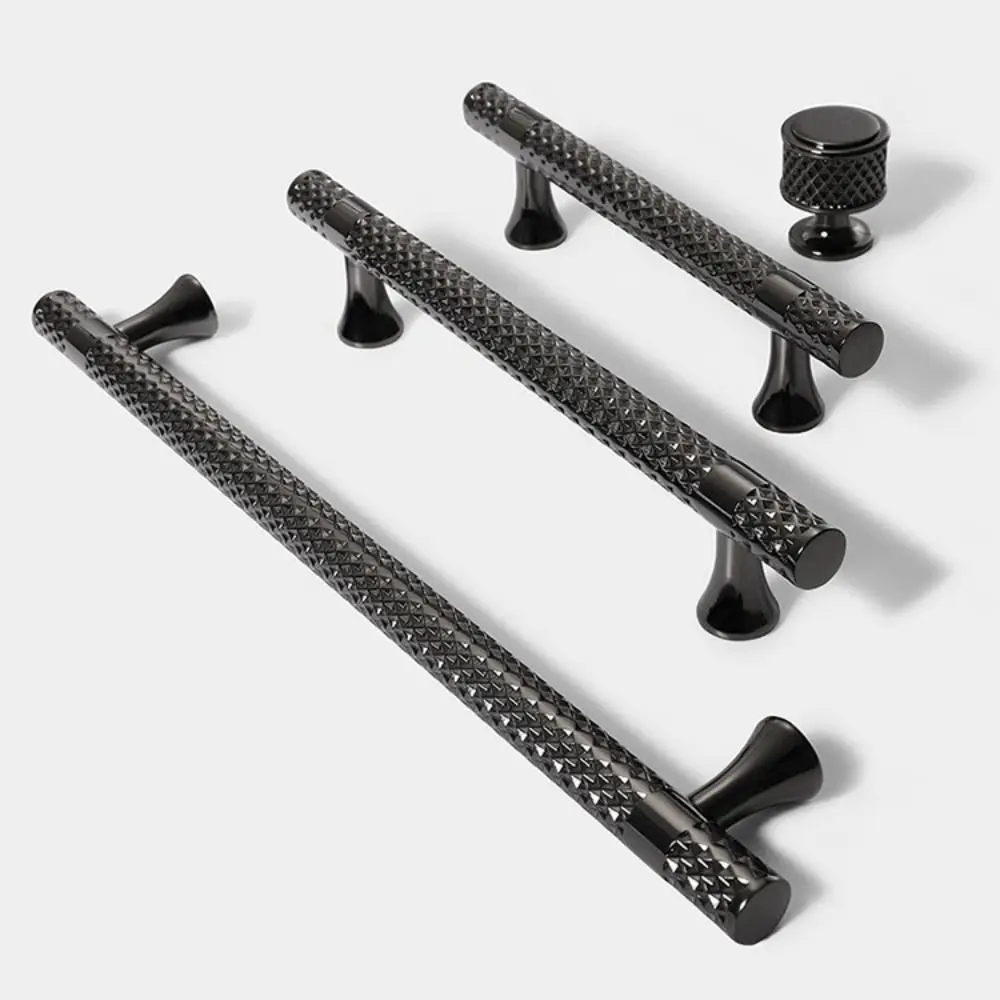 Zinc Alloy Cabinet Door Pulls Nordic Style Copper Finish Cabinet Handles Black Color Gold Finish Drawer Knobs Wardrobe Drawer