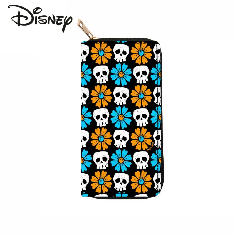 Disney Halloween Skull Fashion Women's Wallet High Quality Multifunctional Storage Card Bag Cartoon Long Men's Zero Wallet