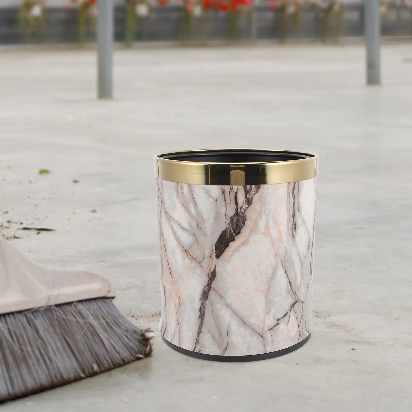 

Мусорное ведро с мраморным узором, многоразовый пластиковый контейнер для отходов, большой емкости, для ванной, кухни, офиса, гостиной