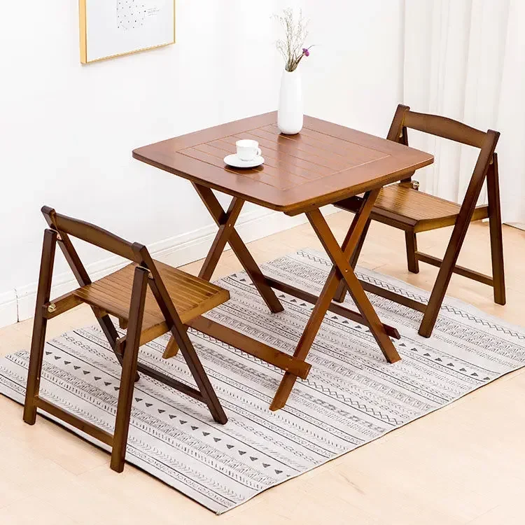 Nordic Nan Bamboo Folding Table Dining Table Can Be Folded Square Table Simple Eating Tables Small Apartment Balcony Tables Home