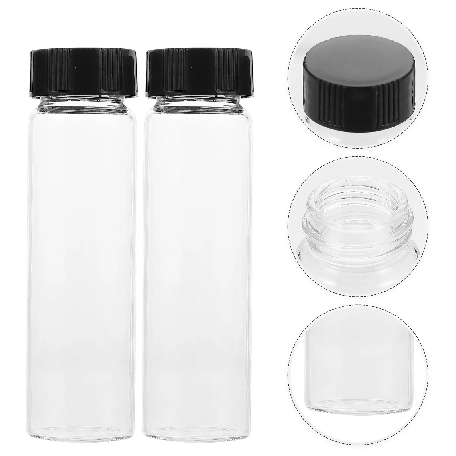 

12Pcs Transparent Sample Glass Bottles 40ml Vials Leakproof Storage Container for Essential Oils Lab Use Sample Glass Bottles