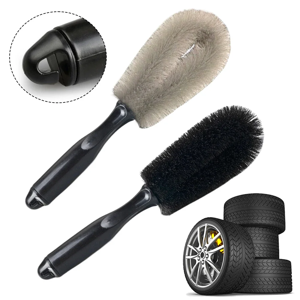 Brosse de nettoyage de moyeu de jante de roue de voiture, brosses de nettoyage de pneus à poils souples, outils de détail de roues, outil de lavage de moto automobile