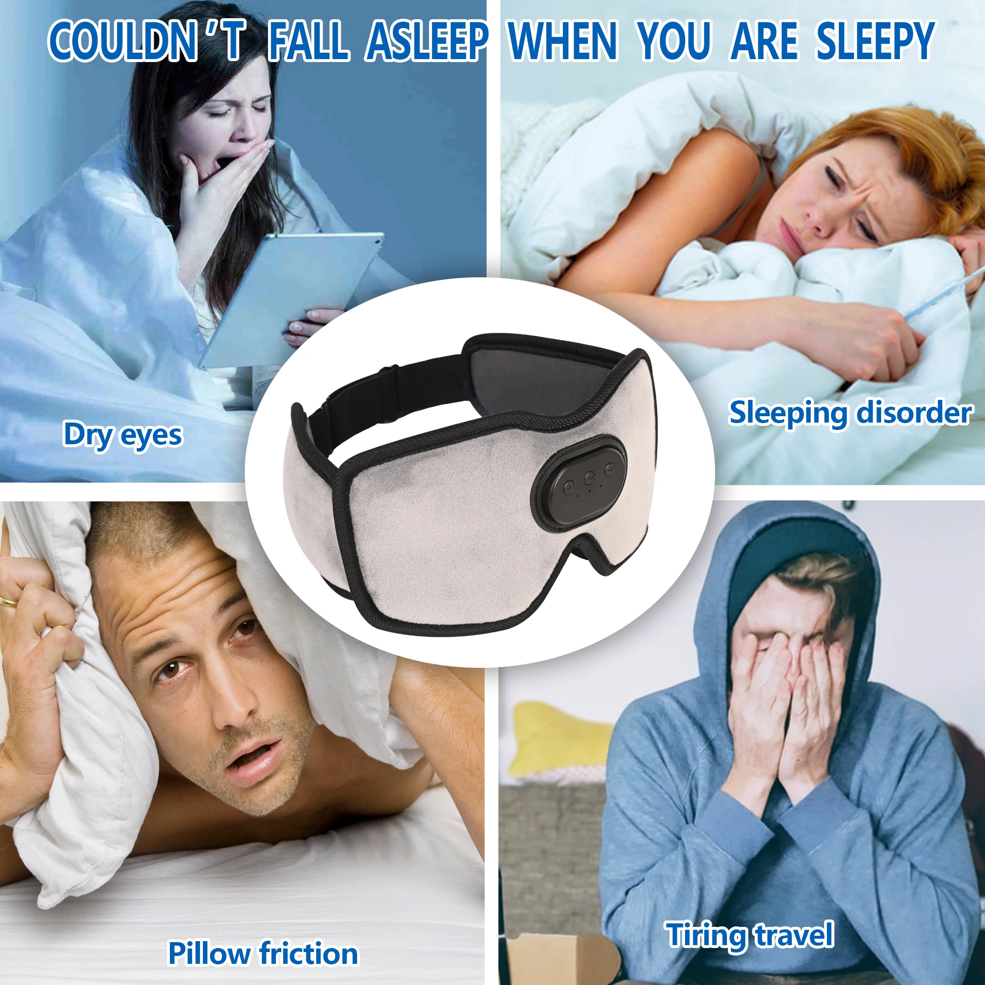 Sleep Mask Bluetooth With Heating Wireless Headphones Music Relieves Fatigue Sleep Mask With Bluetooth Headphones For All Season