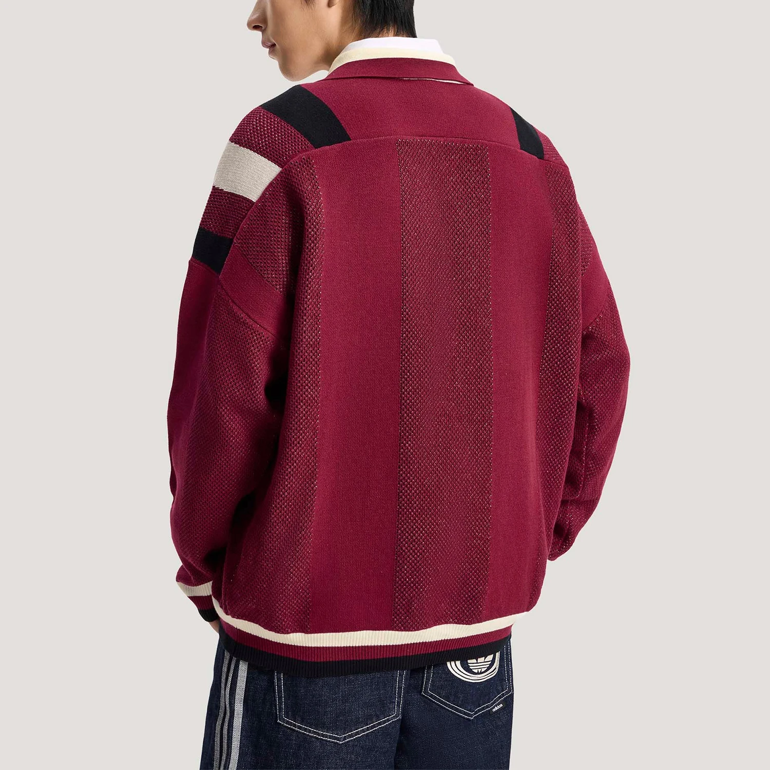 Adidas Authentic Three Leaves Men's Loose Trend Knit Long Sleeve Hoodie KW2019