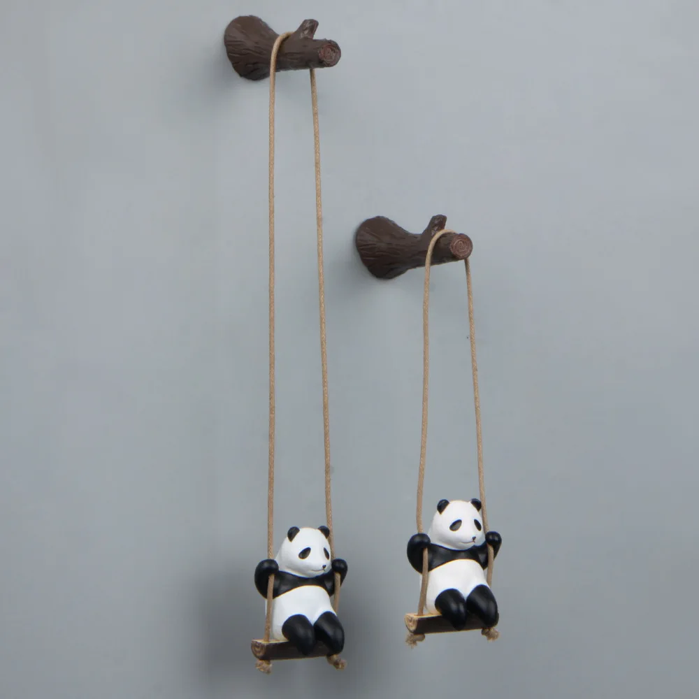 Ins Swinging Panda Branches Refrigerator Magnetic Paste Photo Magnet Fridge Decoration Collection Pendant Birthday Gift
