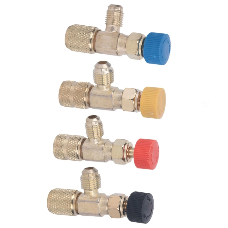 Knurled Grip Air Conditioner Service Adapter Brass Body with Adjustable Top Knob for HVAC Maintenance Support Use R6FB