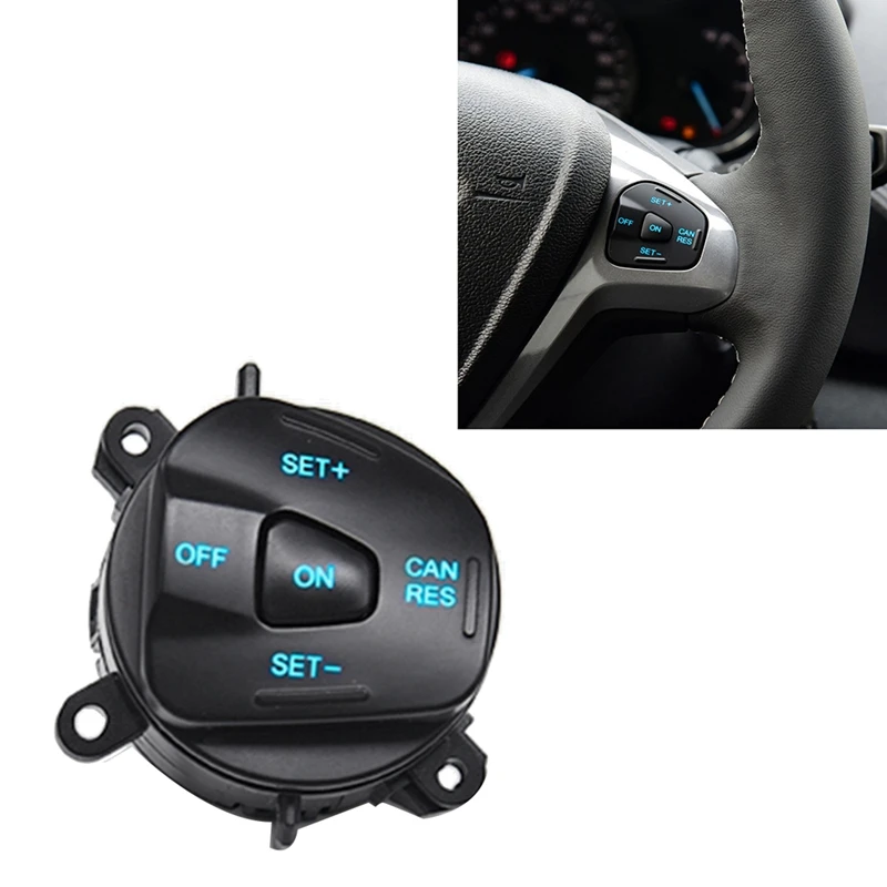 Car LED Steering Wheel Right Cruise Control Switch Button For Ford Fiesta MK7 MK8 Escort Ecosport 2013-2015