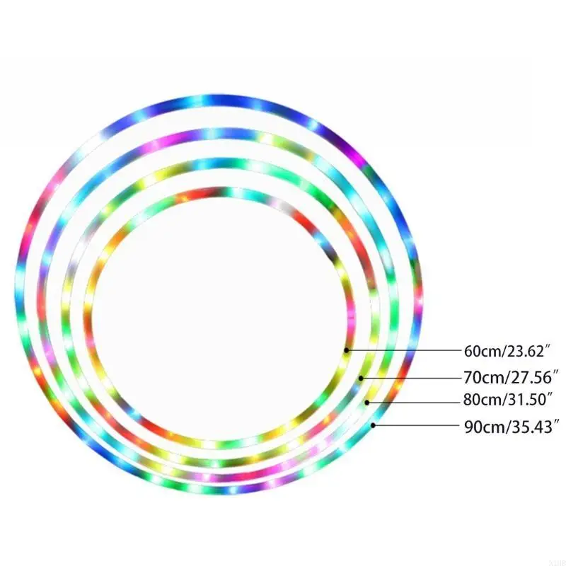 60/70/80/90 Loutre les jouets d'Halloween Hoop brillants pour les enfants pour dans l'obscurité avec des lumières LED