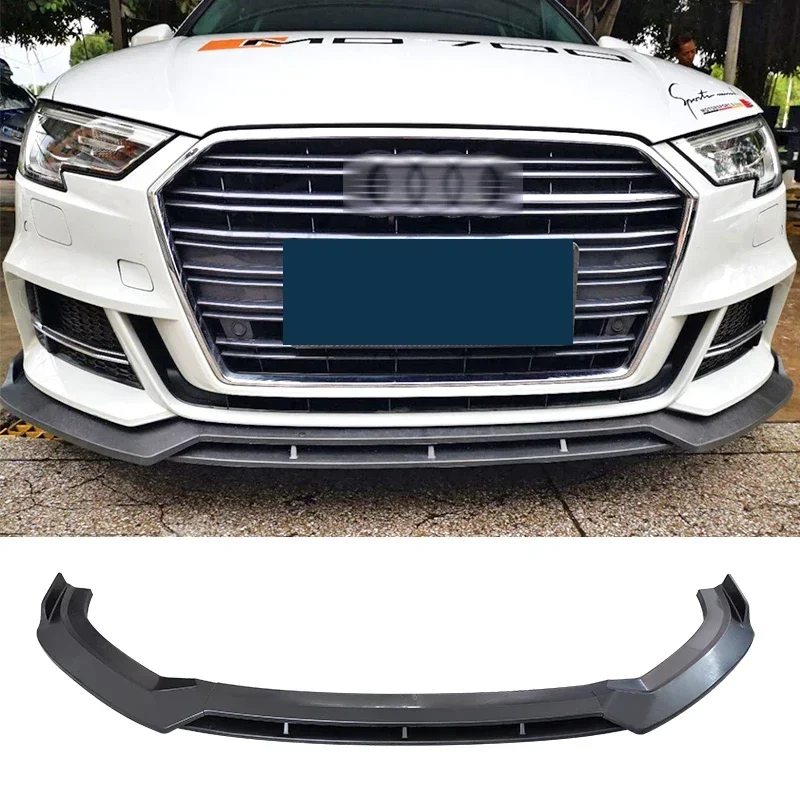 New! Front Bumper Splitter For Audi A3 S3 2016 - 2019 Spoiler Protector Plate Lip Body Kit Carbon Surface Chin Shovel Accessorie