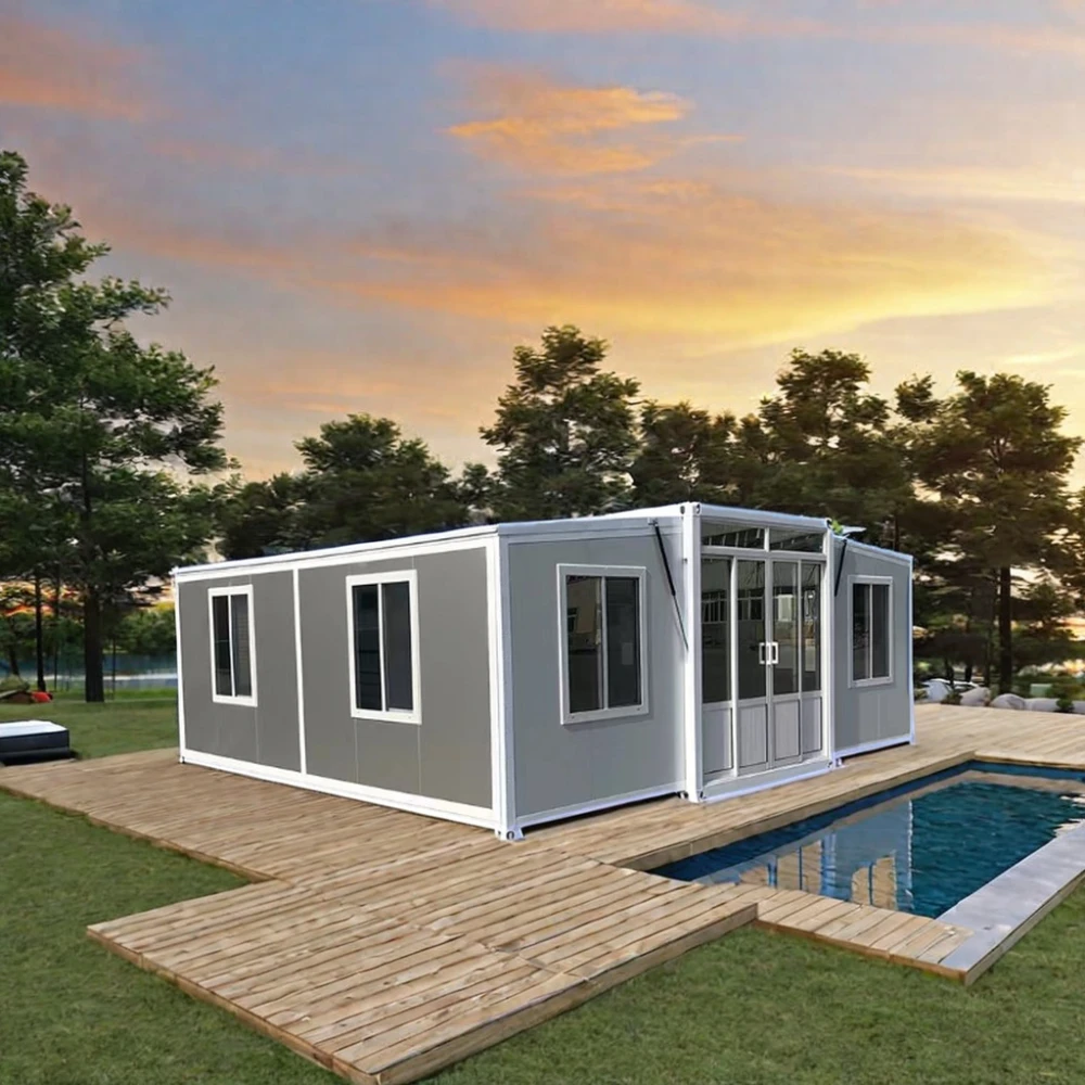 Prefab 2 3 Bedroom Modular Folding Office Customized Prefabricated Luxury Living Prefab Steel Expandable Container House
