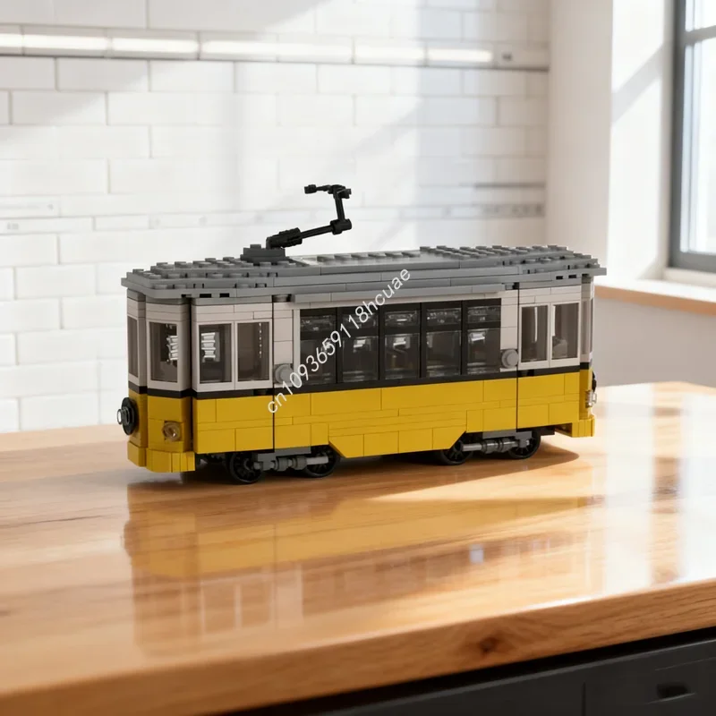

498pcs MOC Tram Old Style Trained Model Building Blocks Construction Toys Creative Education Brick Kids Christmas Gift Birthday