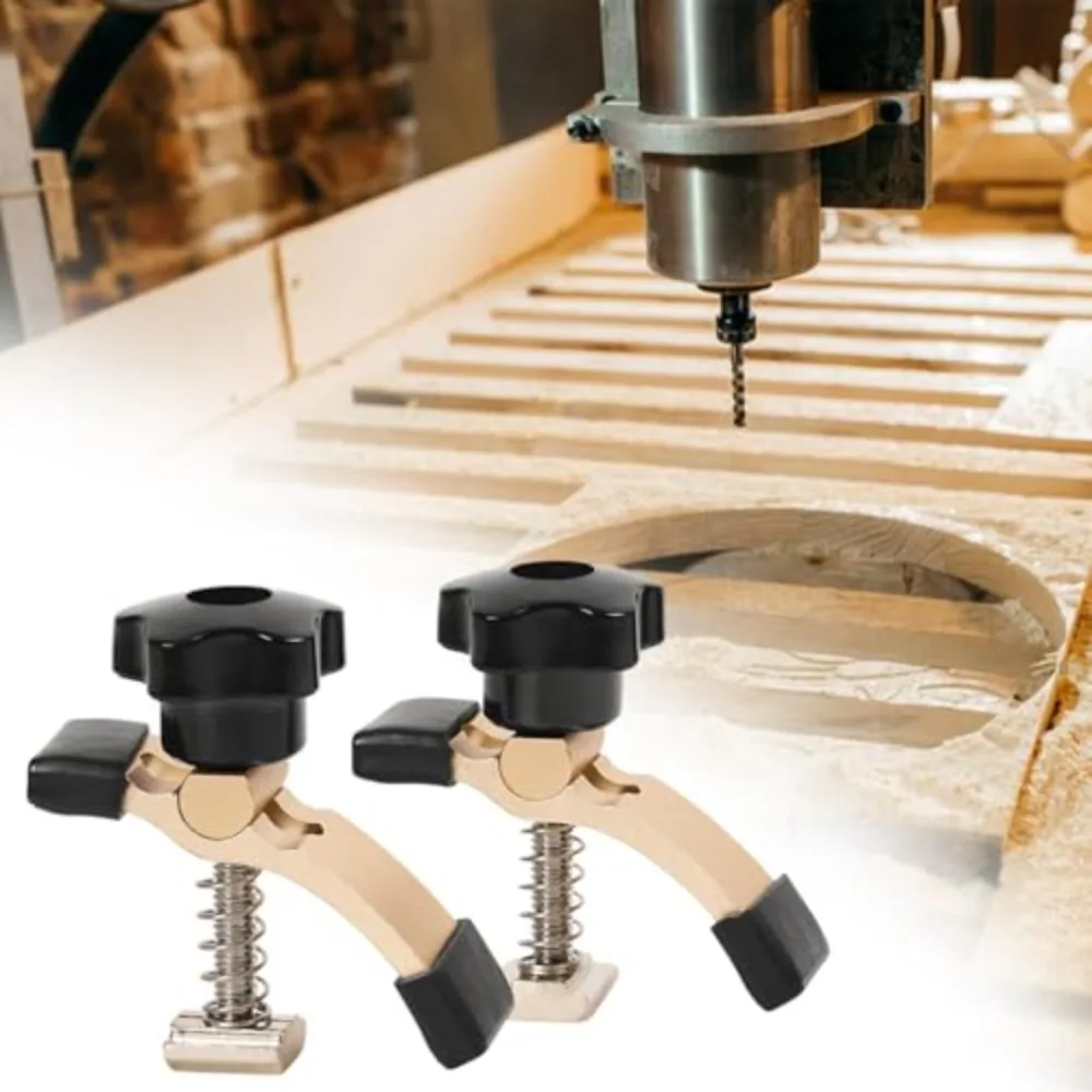 2 Abrazaderas de Sujeción Tipo T, Abrazaderas de Fijación, Abrazaderas de Sujeción para Router CNC, para Trabajar la Madera y el Metal con Máquina Router CNC 3018