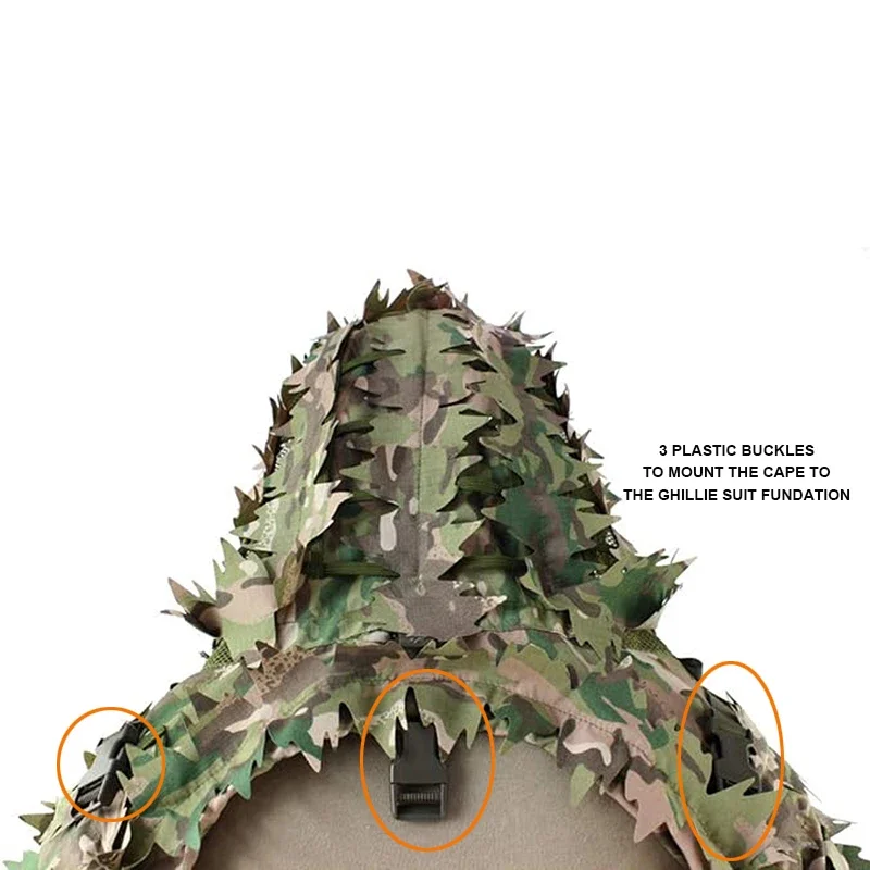 بدلة غيلي التكتيكية غطاء محرك السيارة جيلي فايبر قابل للتنفس مع معطف قناص بخطوط ورقية ثلاثية الأبعاد لألعاب المناورات والصيد وCS #3