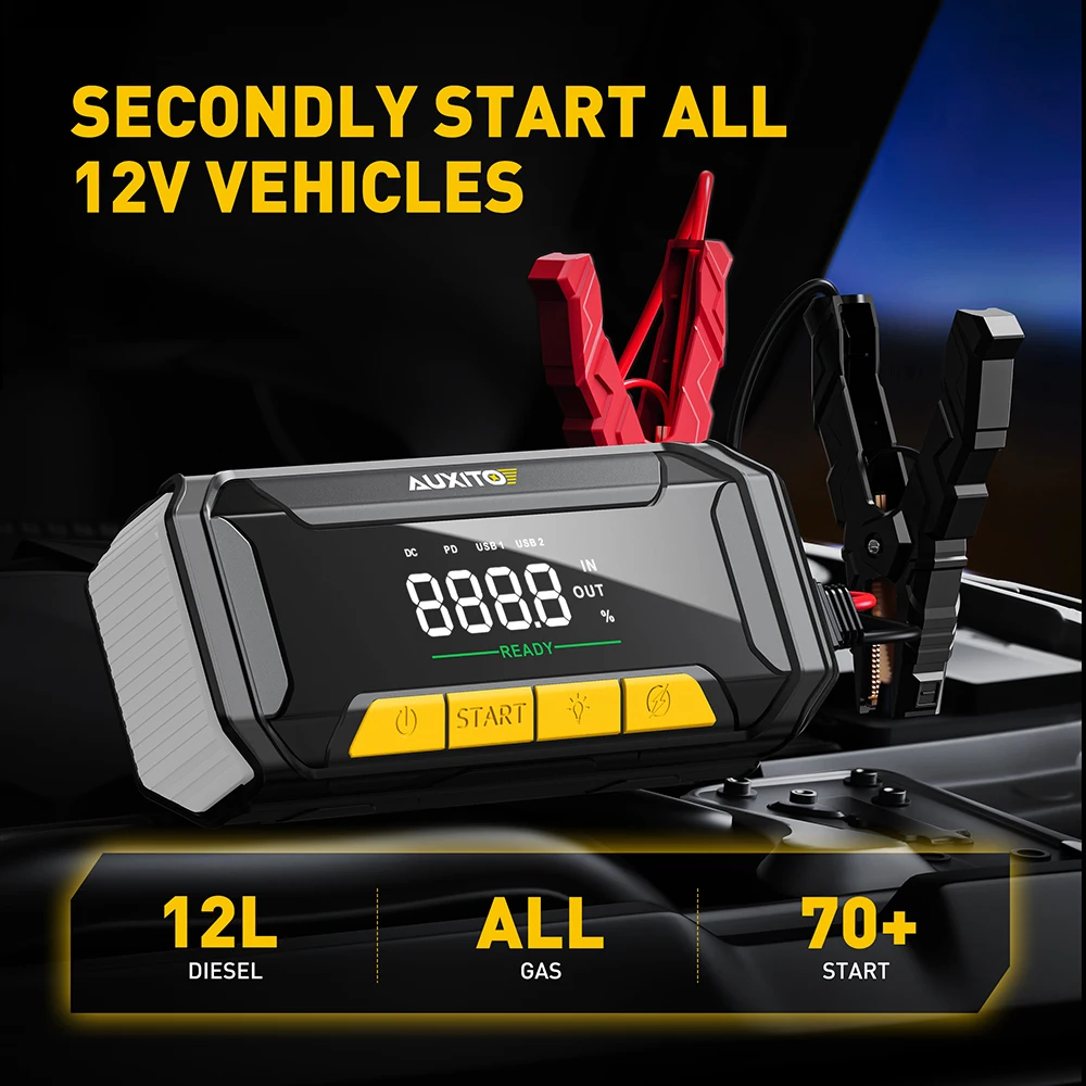 AUXITO 1Set بطارية السيارة الانتقال كاتب دفعة قوة بدء وظيفة 20,000mAh الانتقال صندوق بنك الطاقة المحمولة مع USB شحن سريع 12 فولت