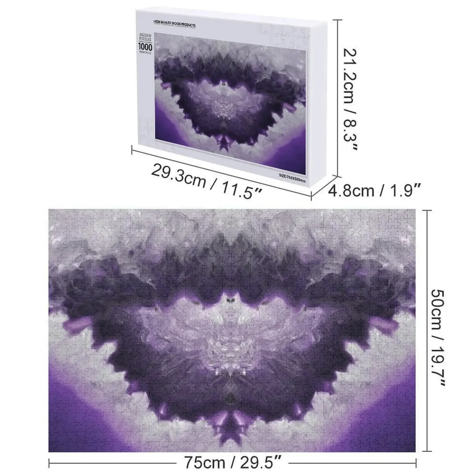 Ametista Geode Tie Dye//Impressione di un pipistrello Puzzle Gioco Bambini Personalizzato Bambino Adulto Puzzle in legno Pezzi Adulti Puzzle