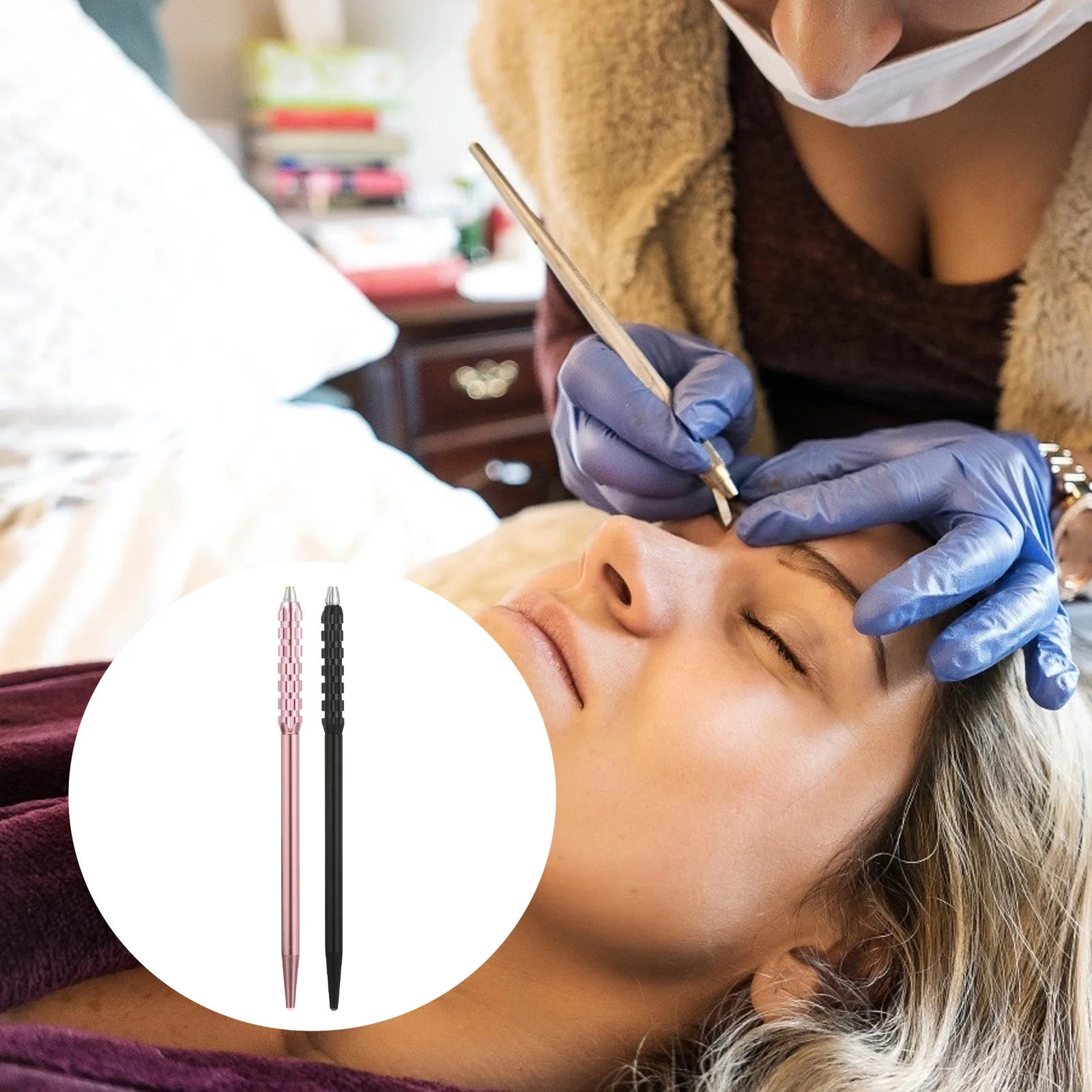 2 قطعة قلم الحواجب المطرز أداة الوشم اليدوية لقلم الحواجب المطرزة قلم الوشم لوازم ماكياج #2