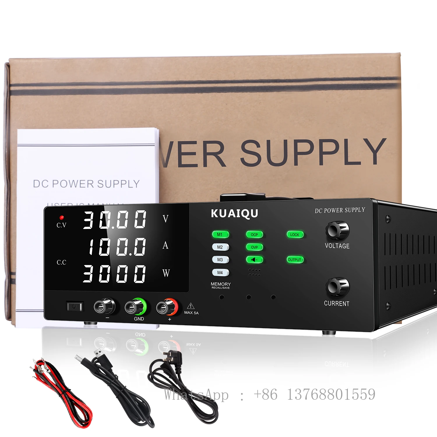 KUAIQU 30V 100A 3000W Switching Power Supply R-SPS30100S Storage Memory OCP OVP Short Circuit Protection Voltage Regulator SMPS