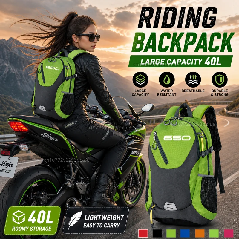 For kawasaki ninja650 Z650 Z NINJA 650 650SE versys650 Large Capacity WRacing travel Men waterproof Backpack Bag Motorcycle Gift