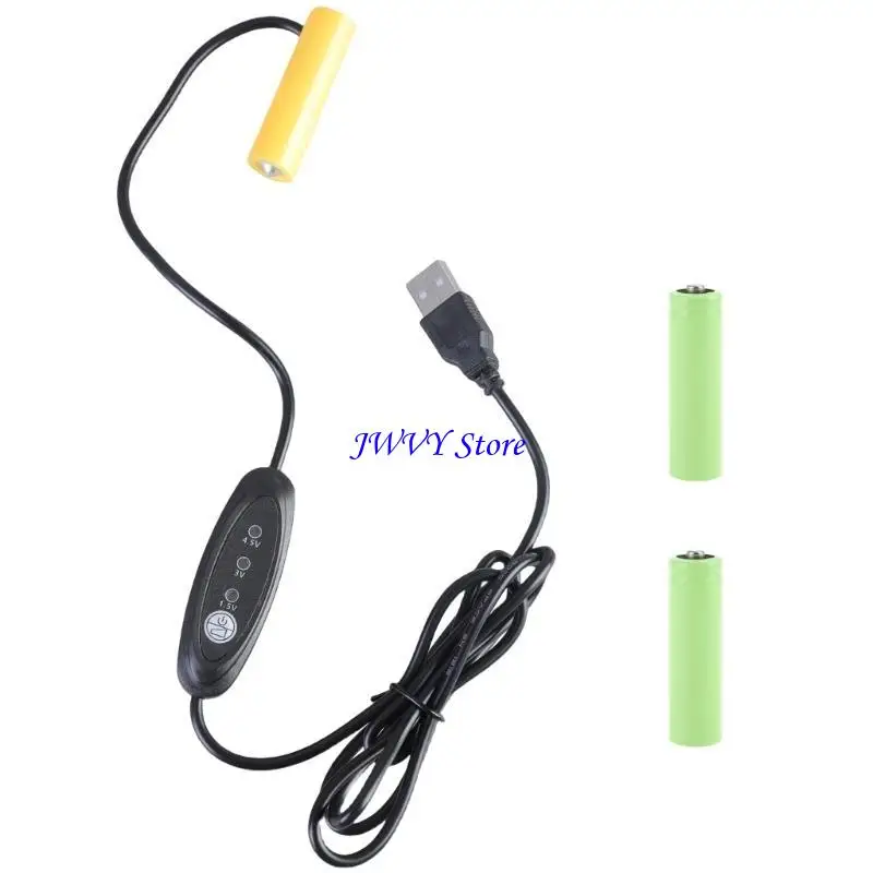 

573A USB 5V Input 1.5V 3V 4.5V Output Battery Elimination Cable Power Cord for 1-3pcs 1.5V AA Batteries in Toy LED Equipment