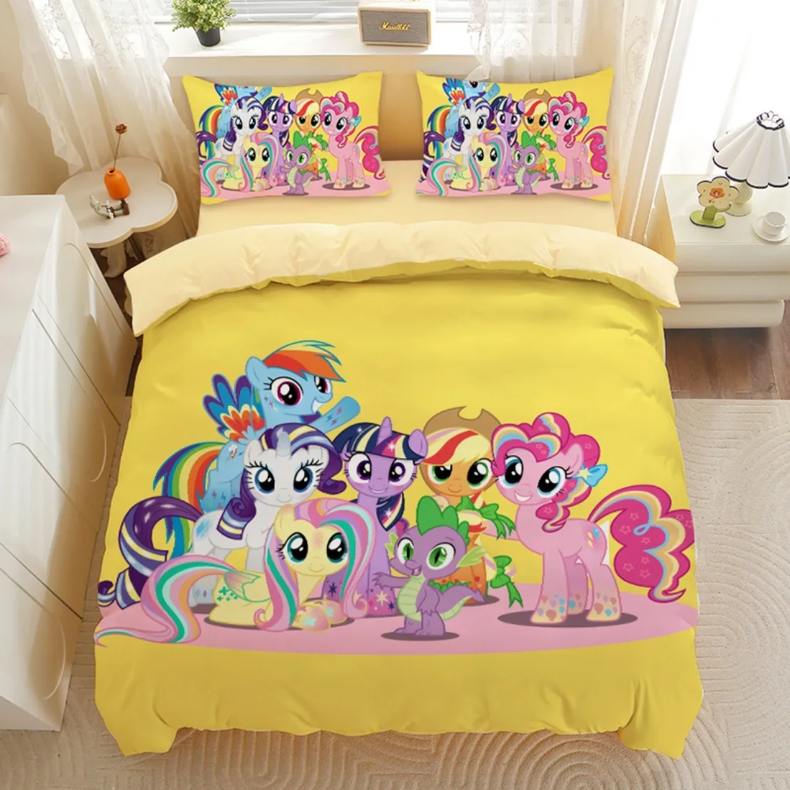 Meine kleine Pony Bettwäsche setzt Regenbogen Pony Quilt Bettdecke Bettdecke Freundschaft ist magische Quilt Bettdecke für Kinder Mädchen Geschenk