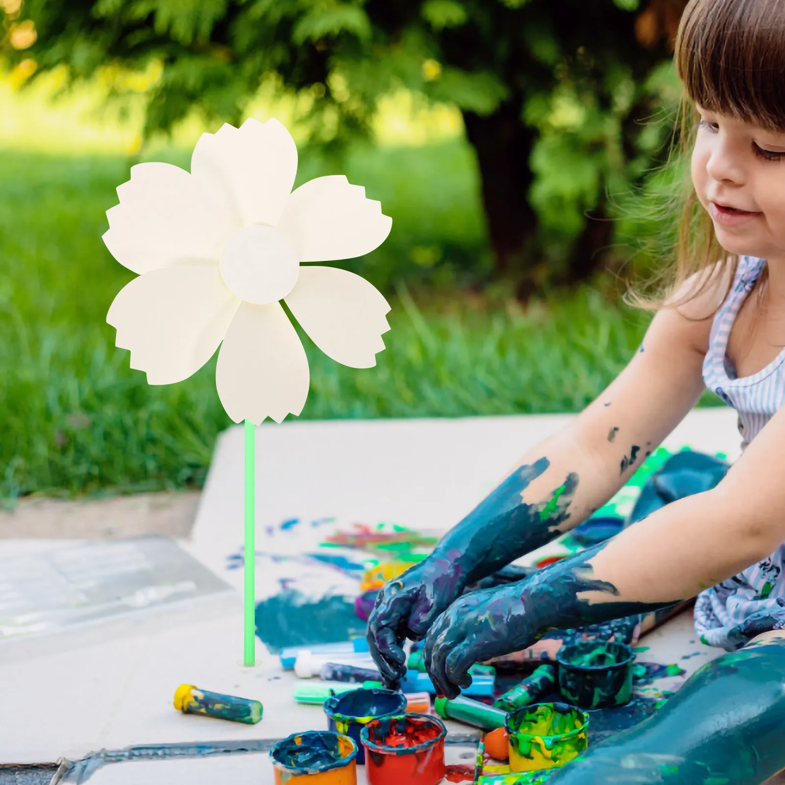 

5 шт. бумажных ветряных мельниц для детей, заготовки для рисования, граффити, поделок, сувениры для вечеринок, украшения для детского сада, для улицы