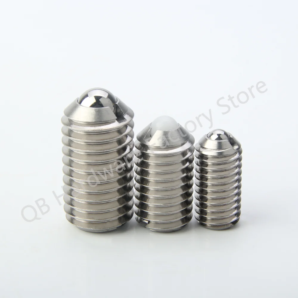 Factory price QB423 Threaded Ball Spring Plunger Stainless Steel Hex Socket Ball Point Set Screw Plastic Head