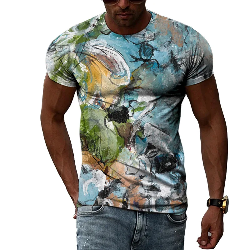 Camiseta havaiana com estampa em 3D masculina e feminina, streetwear extragrande, gola redonda, casual, moda verão, nova, plus size, S-7XL, 4 estações