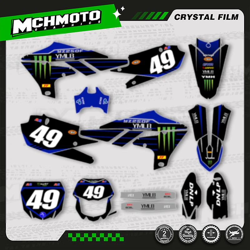 

MCHMFG Graphics Decal Adhesive Stickers Kits For YAMAHA YZF250 2019-2023 YZF450 18-22 WRF450 19-22 WRF250 20-23