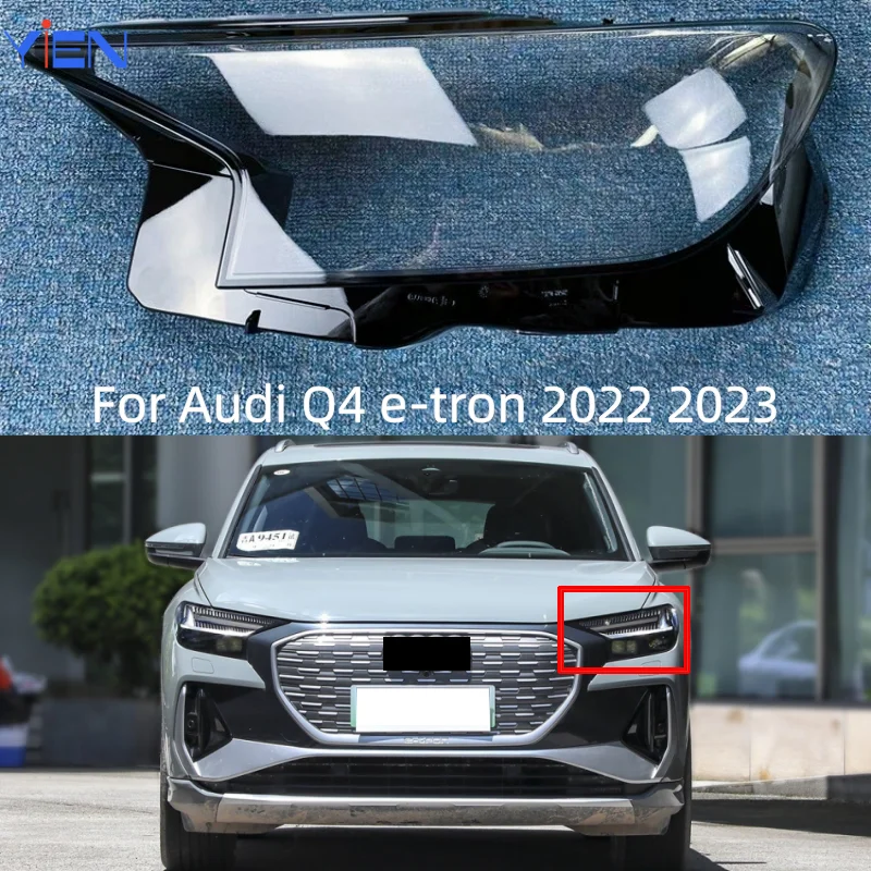 For Audi Q4 e-tron 2022 2023 lens Headlight transparent lampshade Lens light Car light protection cover shell