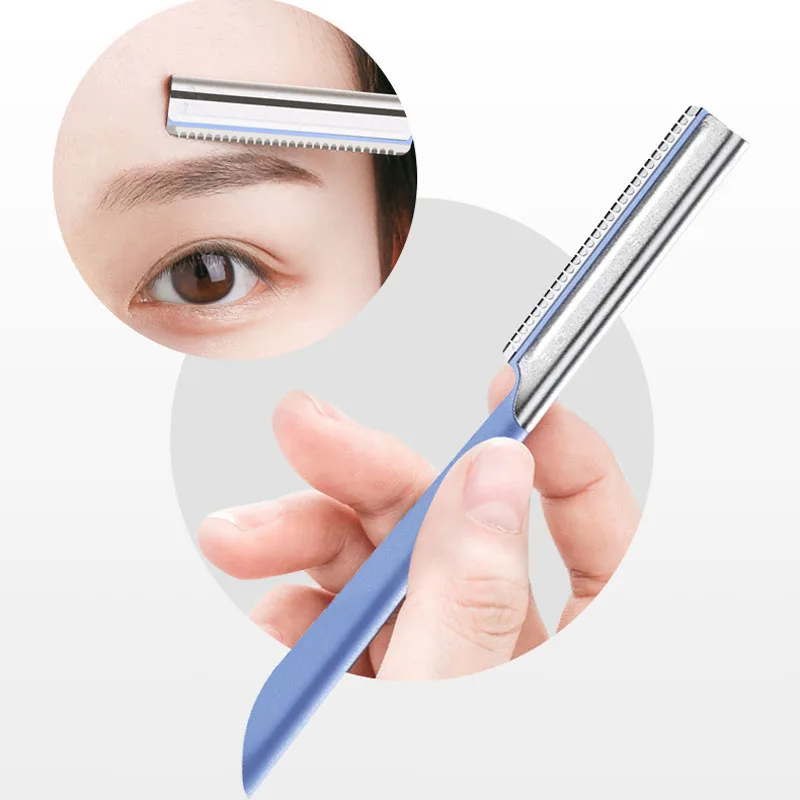 Alwafore 장식용 눈썹 나이프, 남녀공용 메이크업 도구, 스크래치 방지, 안전한 유형의 수동 눈썹 스크레이퍼, 5 개