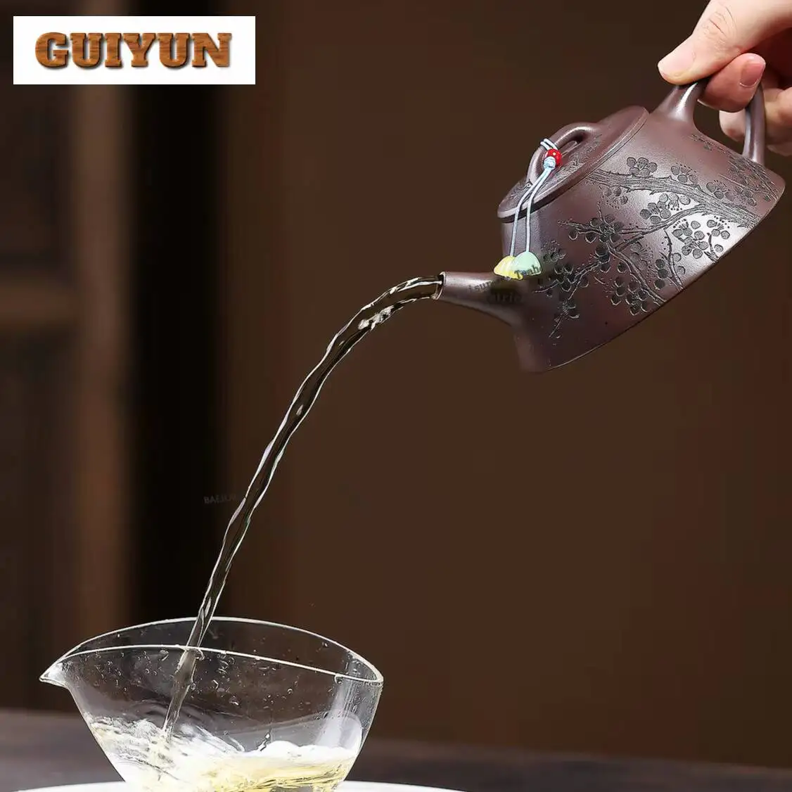 240ml Aesthetic Yixing Purple Clay Teapots Handmade Stone Scoop Pot Raw Ore Purple Mud Tea Brewing Kettle Zisha Tea Set Craft