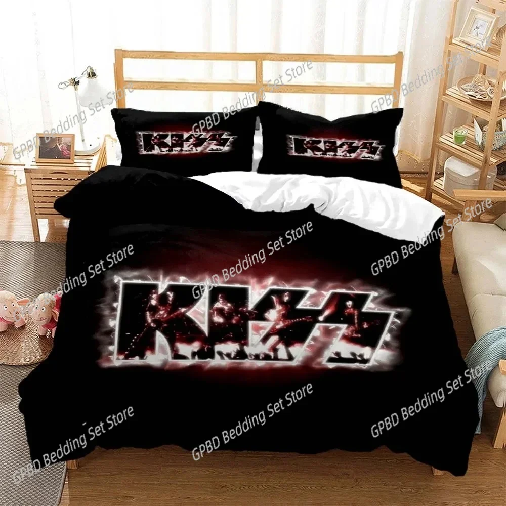 

New 3D Print Kuss Band Rock Comfortable Duvet Quilt Cover Pillowcase Bedding Set Children Bedroom Decoration Home Textile
