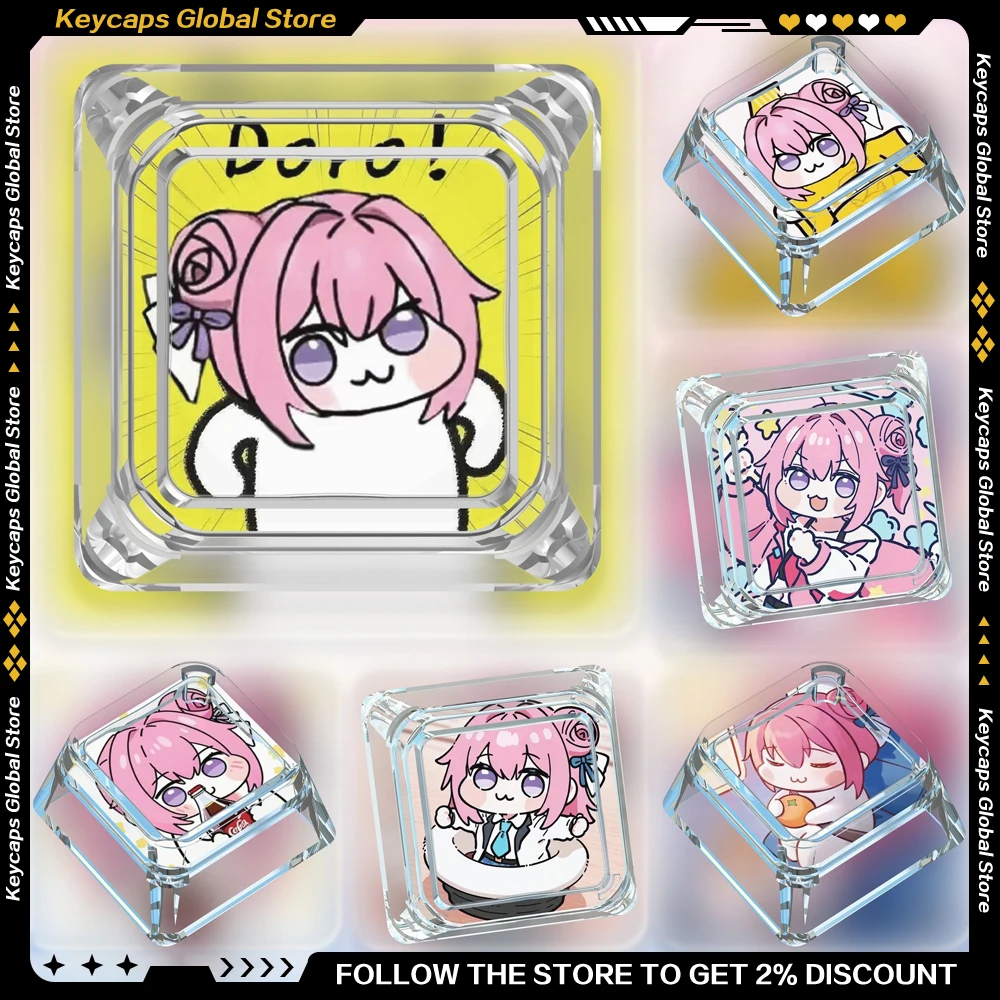 

Doro Transparent Keycap Cartoon Cute Creative Nikke Dorothy Artisan Cap Victoria Peripheral Mechanical Keyboard Accessories