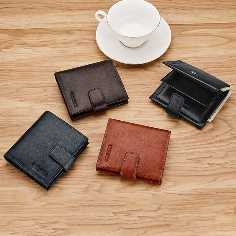 Stylish new wallet Cowhide open wallet for men Leather Card Holder Rfid Blocking Card Holder Wallets For Men Women