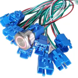 Anti-vandal Switch Plug Wired Harness for 19mm 22mm 25mm and 30mm Switch Socket Connector Plug, 15cm Wiring Harness