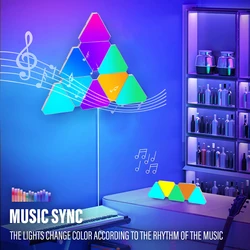 LED Triangle Wall Light RGB Indoor Atmosphere Light APP Music Sync Game Room TV Bedroom Decoration Quick Delivery