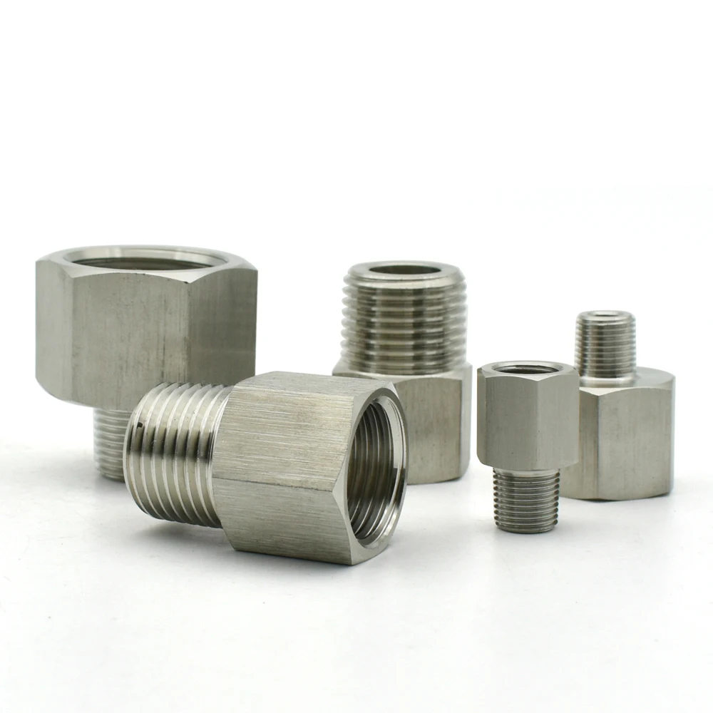 BSP Internal Thread To External Thread 304 Stainless Steel Reducing Hexagonal Pipe Joint Conversion High-voltage Connector