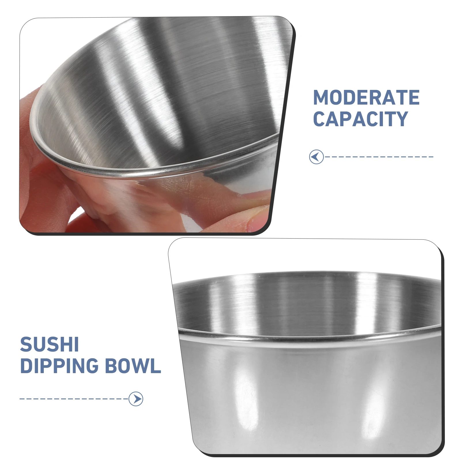 

Stainless Steel 6Pcs Appetizer Plates Small Condiment Containers Reusable Dipping Sauce Cups for Lunch Boxes Saucers