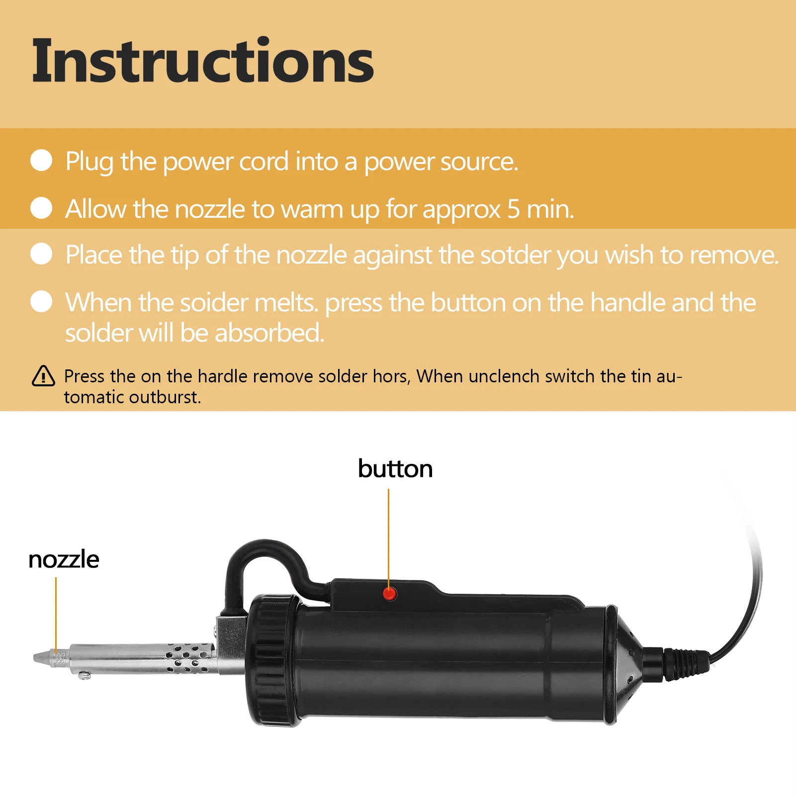 BBT-680 Automatic Portable Electric Solder Tin Sucker Vacuum Soldering Remove Pump Desoldering Machine