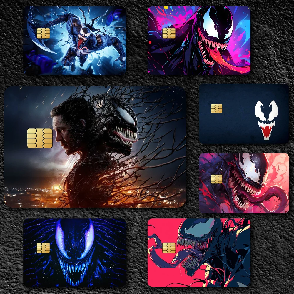 ملصق بطاقات Marvel Spider Man Venom مزخرف صغير مقاوم للماء مكون من 4 قطع مضاد للخدش #1